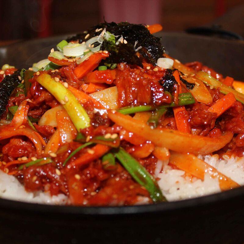 제육덮밥 (Spicy Pork over Rice)